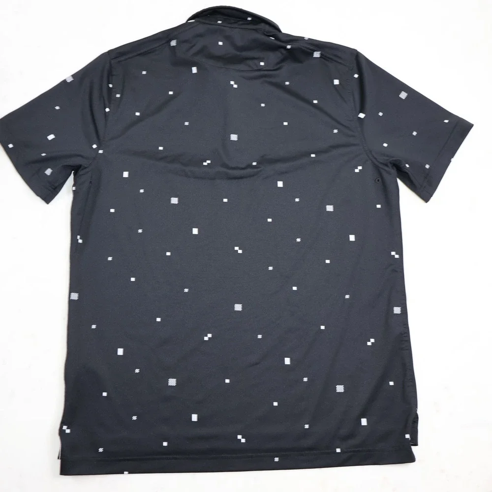 Nike Dri-FIT Bandon Dunes Golf Resort Polo Shirt Black Geometric Mens Medium
